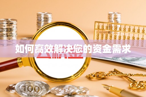 泗礁如何高效解决您的资金需求